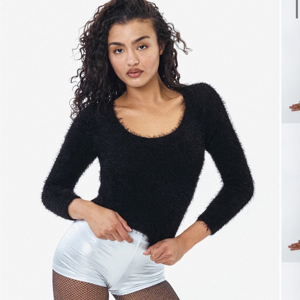 Los Angeles Apparel Black Fuzzy Sweater